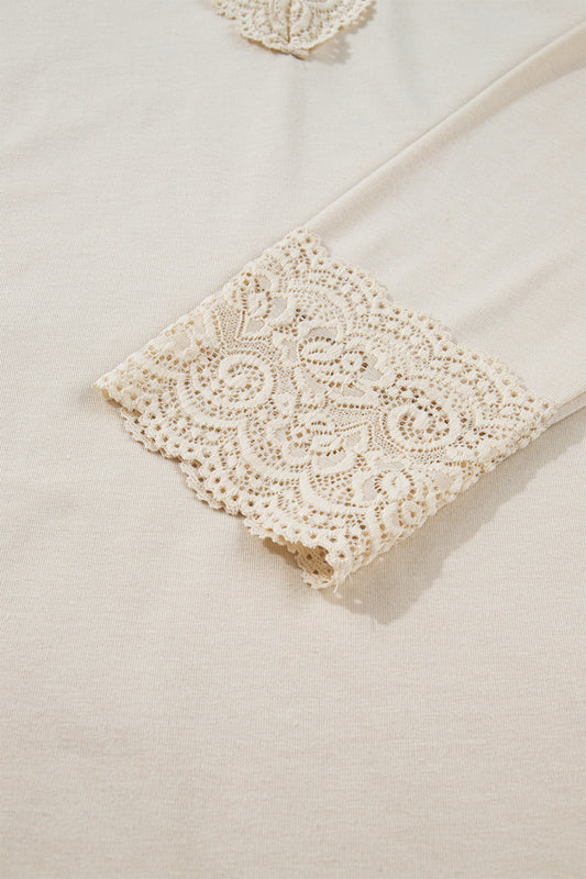 Apricot Lace Trim Top