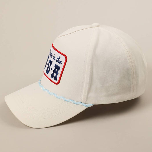 Made in the USA Embroidery Patch Trucker Hat: LT BLUE / ONE SIZE