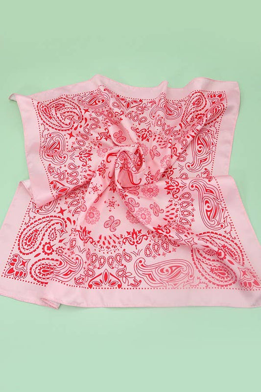 Paisley Pink Bandana Scarf