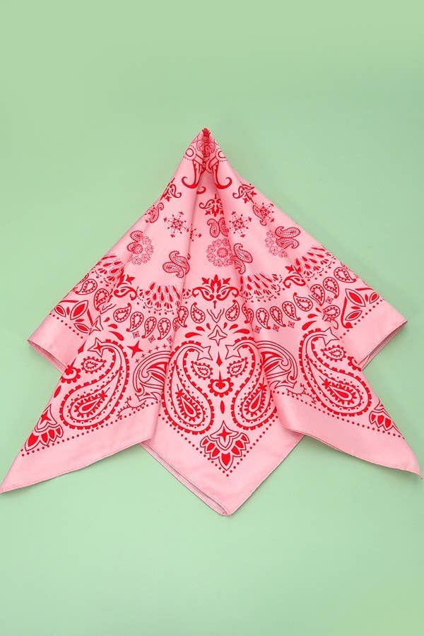 Paisley Pink Bandana Scarf
