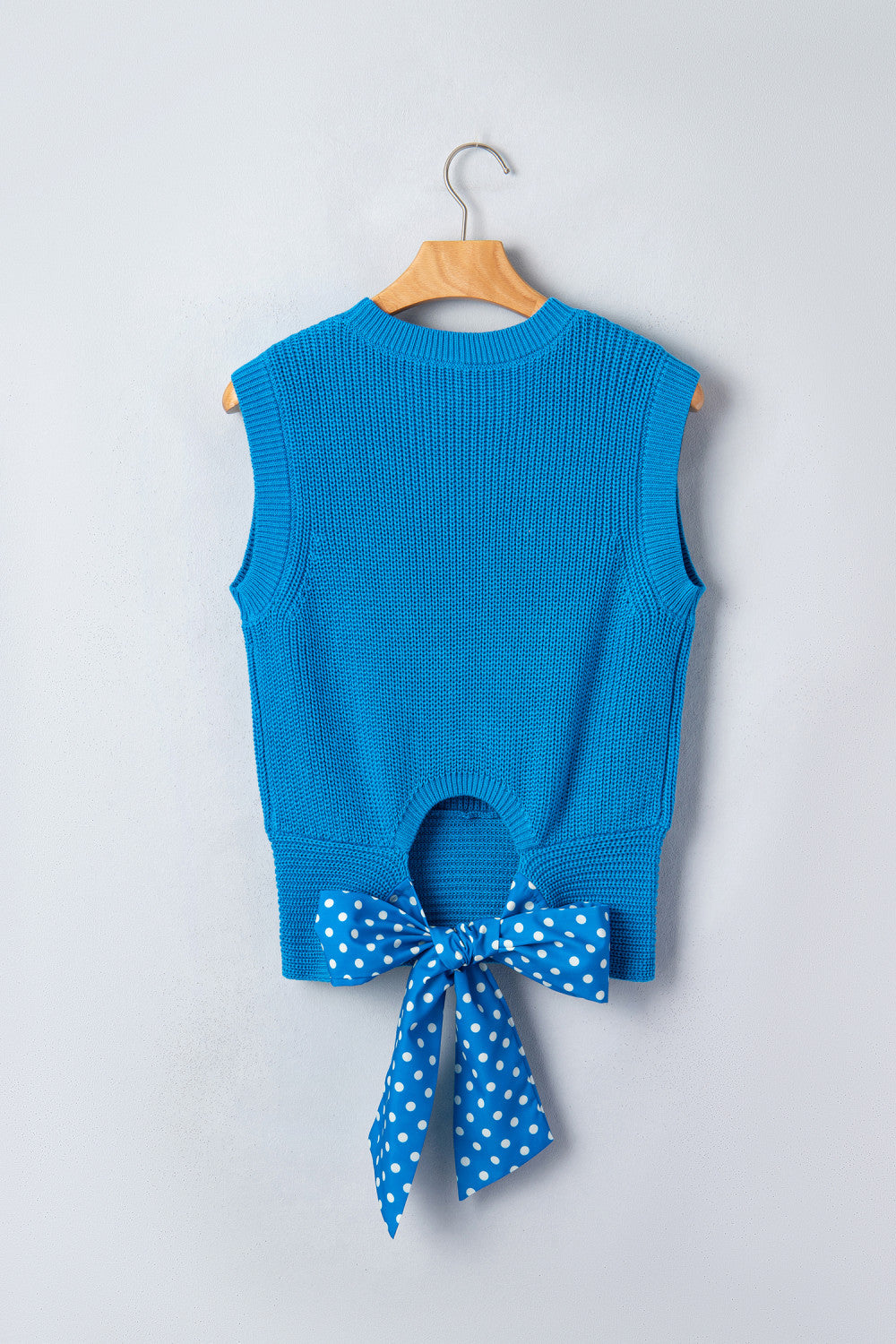 Polka Dot Knot Back Sweater Tank