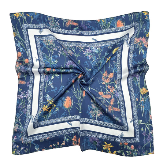 Flower Border Print Square Scarf