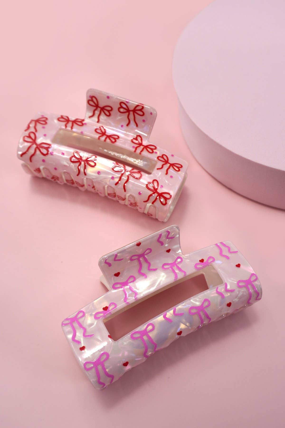 Bow Print Claw Clips