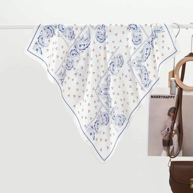 paisley & cherry silky feel scarf