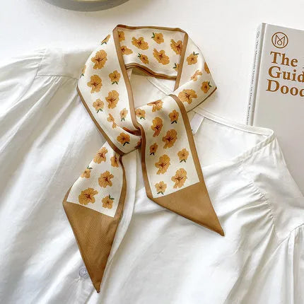 Tan floral twilly
