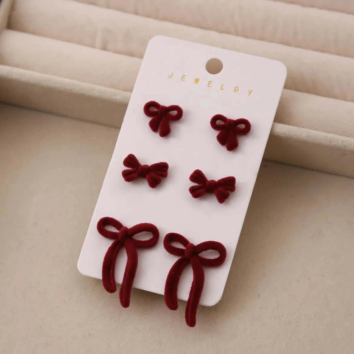 Red Bows Earring Trio