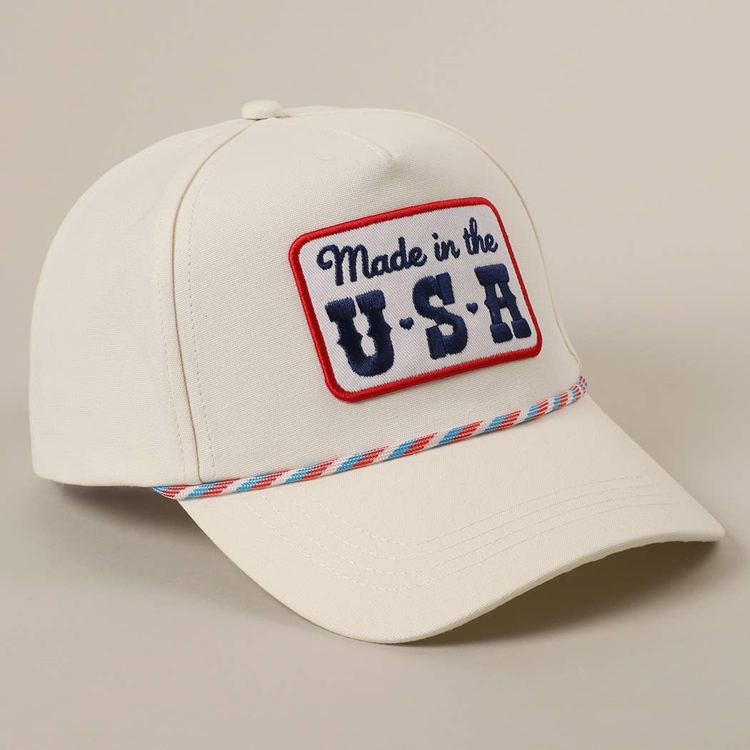 Made in the USA Trucker Hat: multi color rope