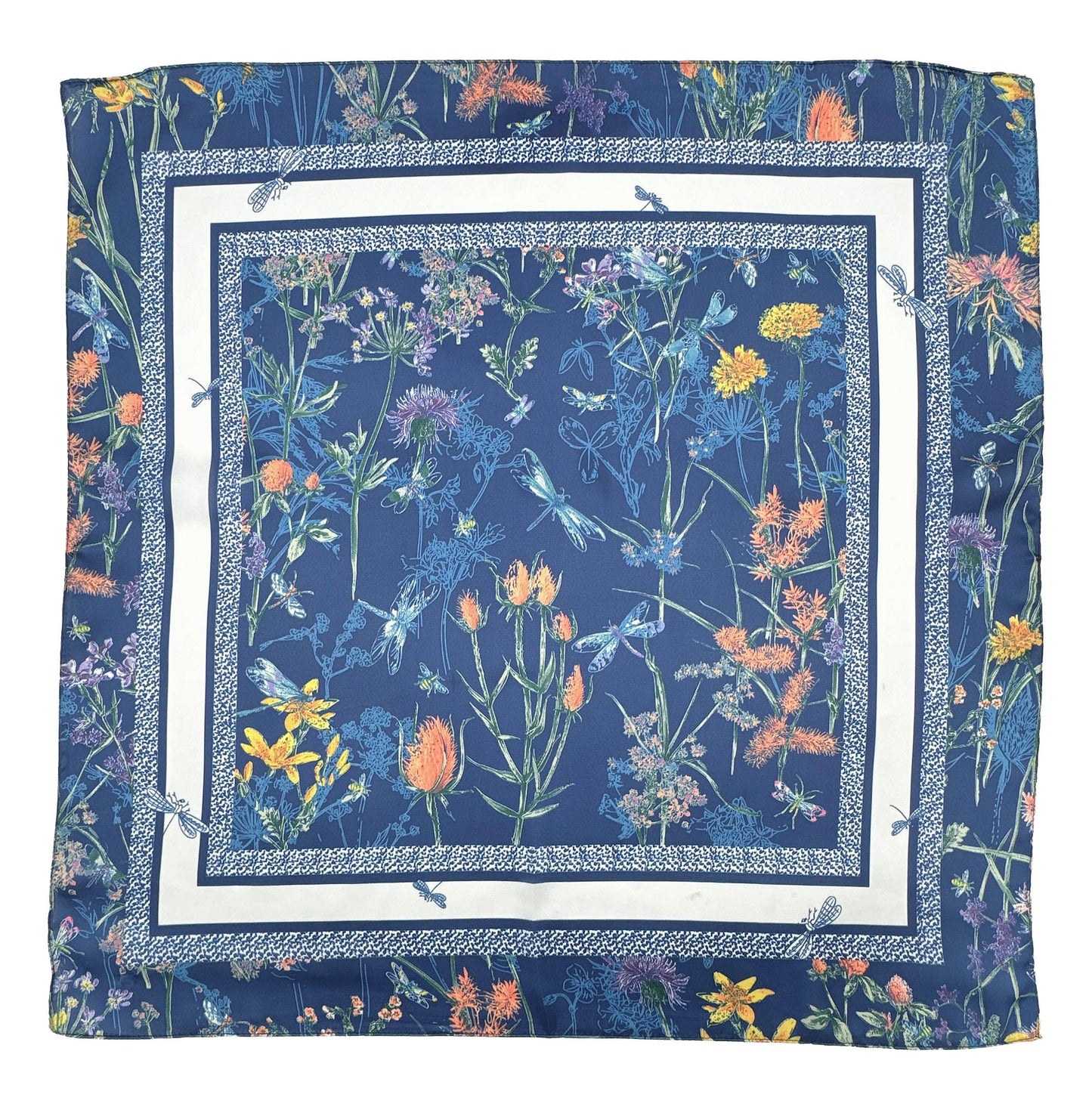 Flower Border Print Square Scarf