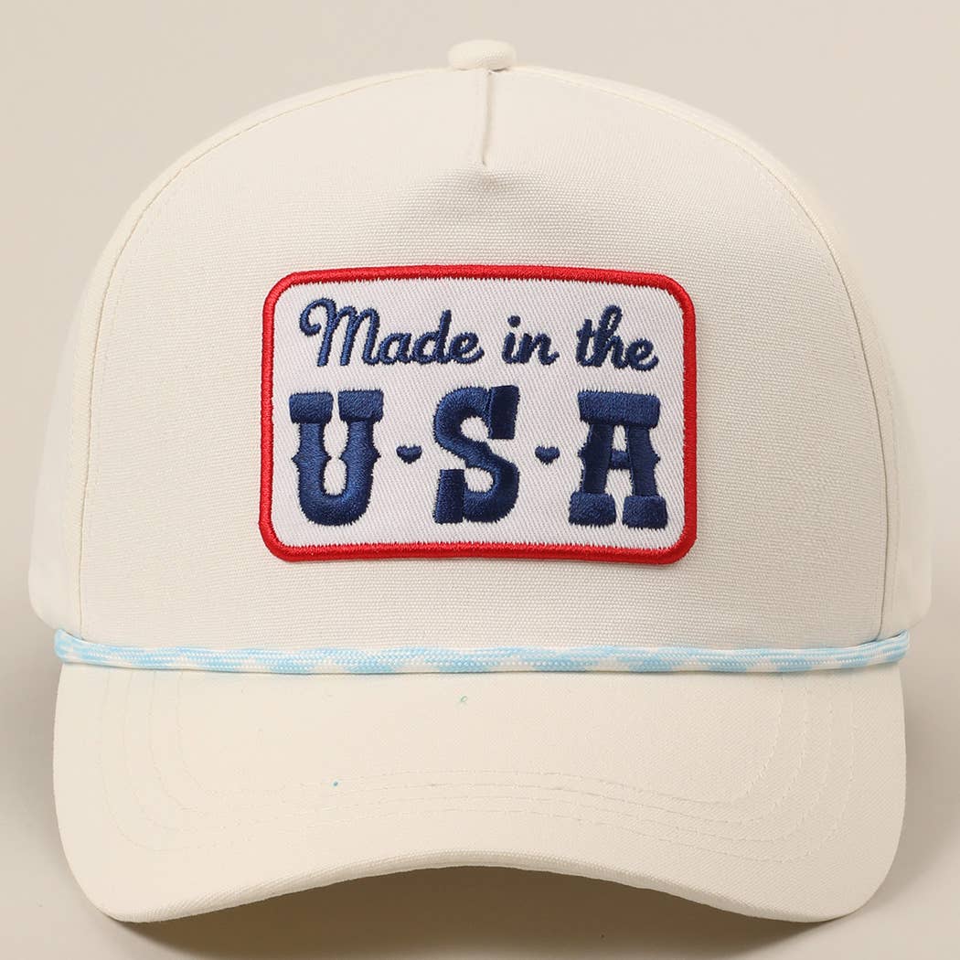 Made in the USA Embroidery Patch Trucker Hat: LT BLUE / ONE SIZE
