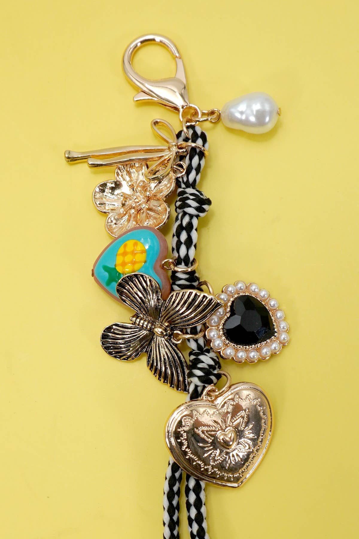 Heart & Fruit Porcelain Rope Bag Charm