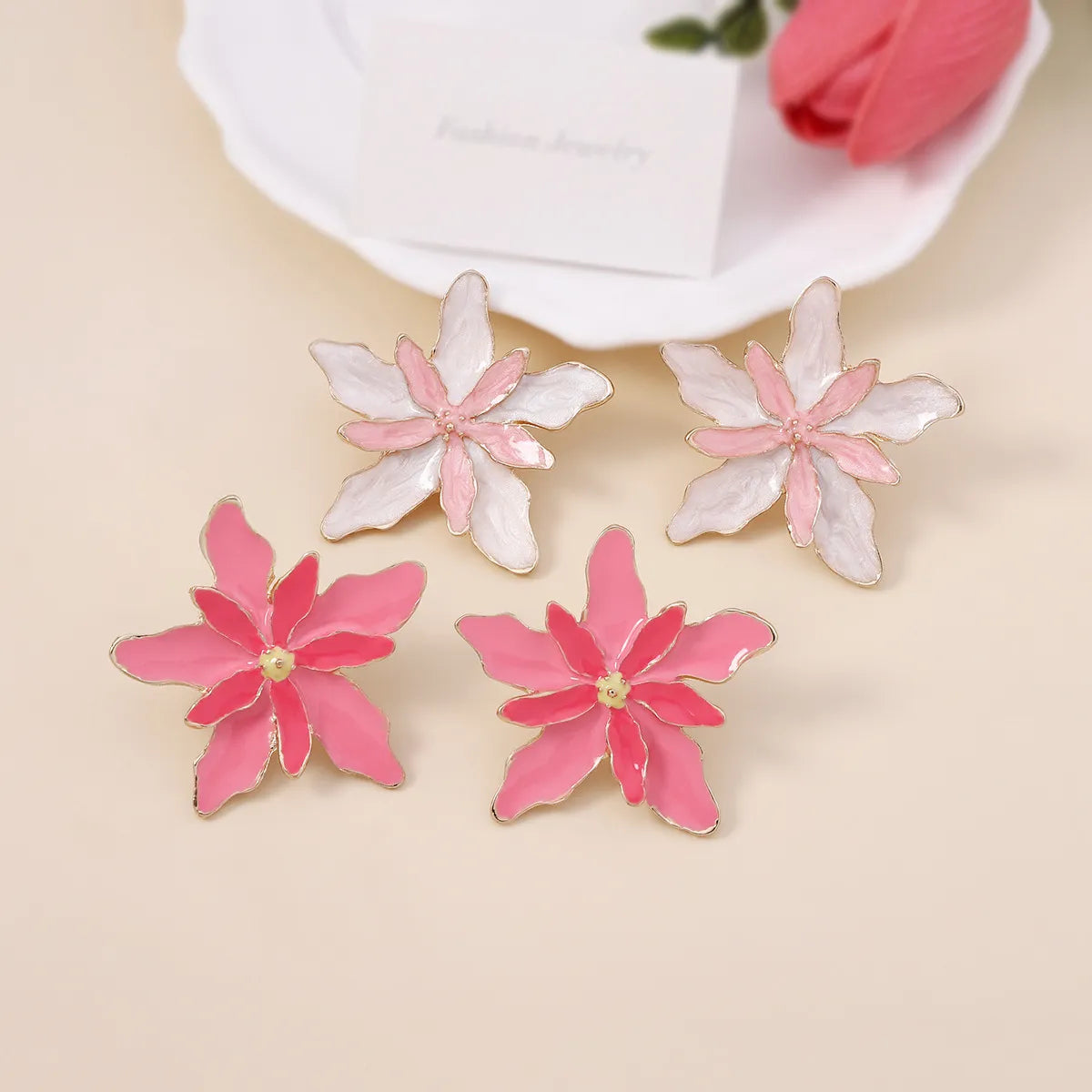 large flower earrings