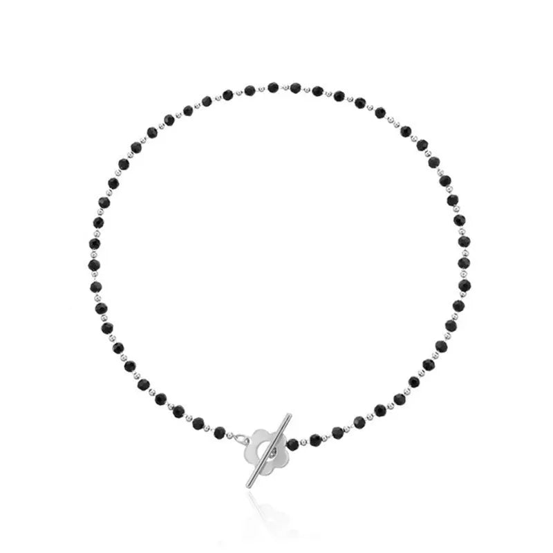 Black Crystal Beads Necklace