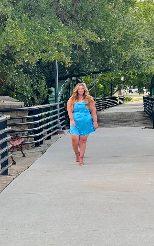 Wilder Days Blue Silk mini dress