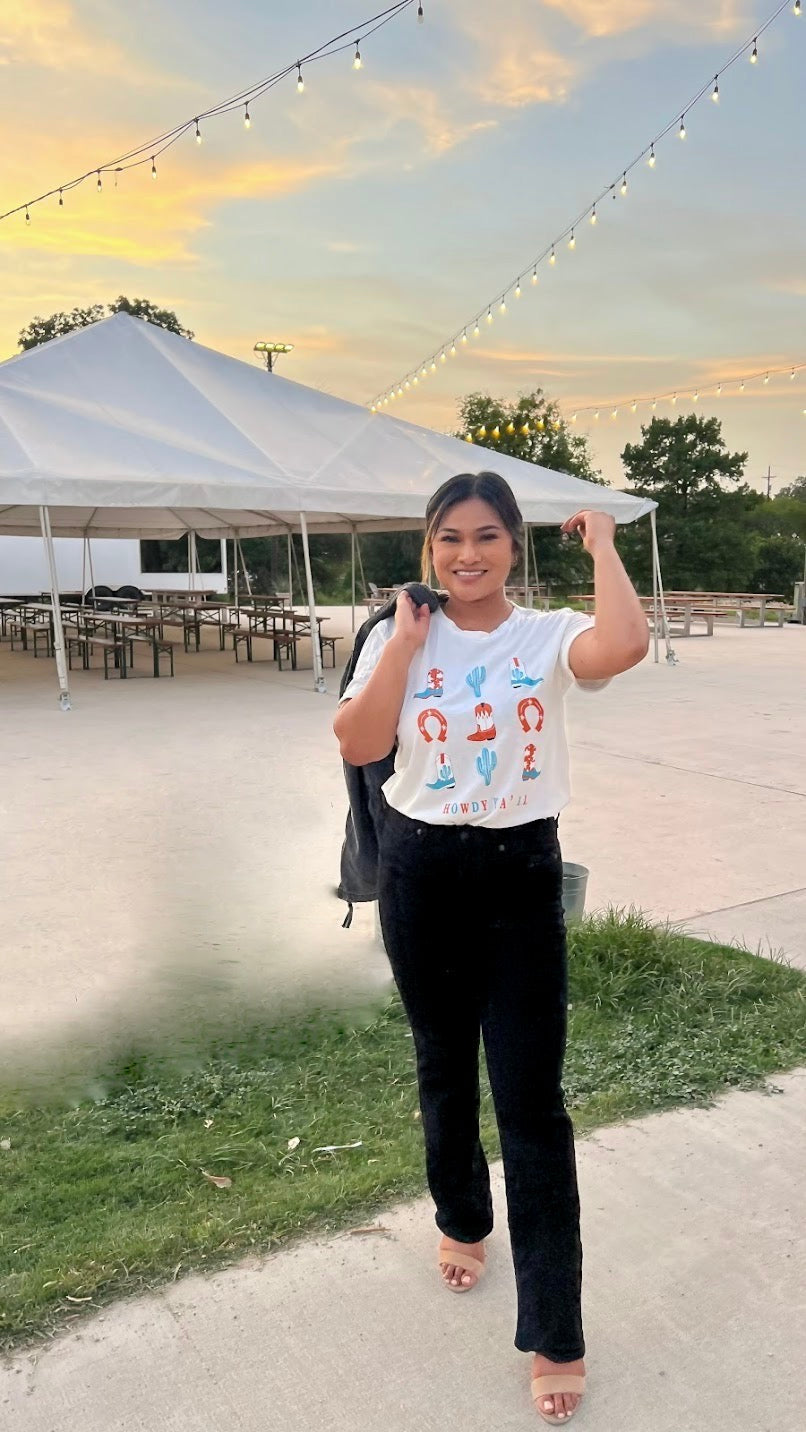 Hippies and cowboys tee