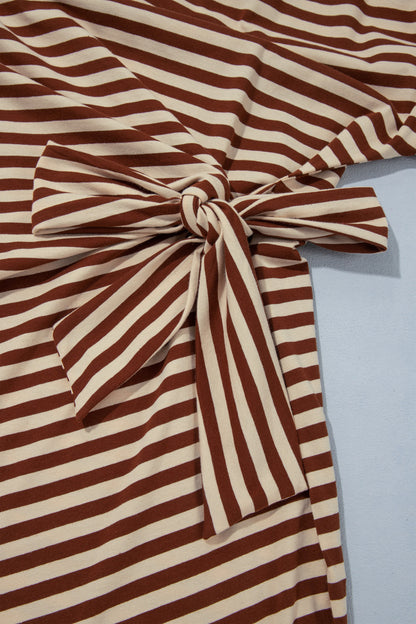 Striped Long Sleeve Tie Dress