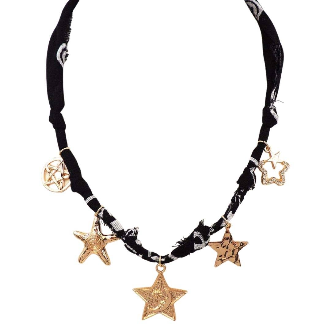 Bandana Star Multi Charm Necklace