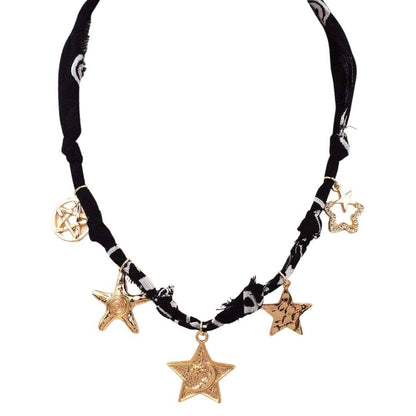 Bandana Star Multi Charm Necklace