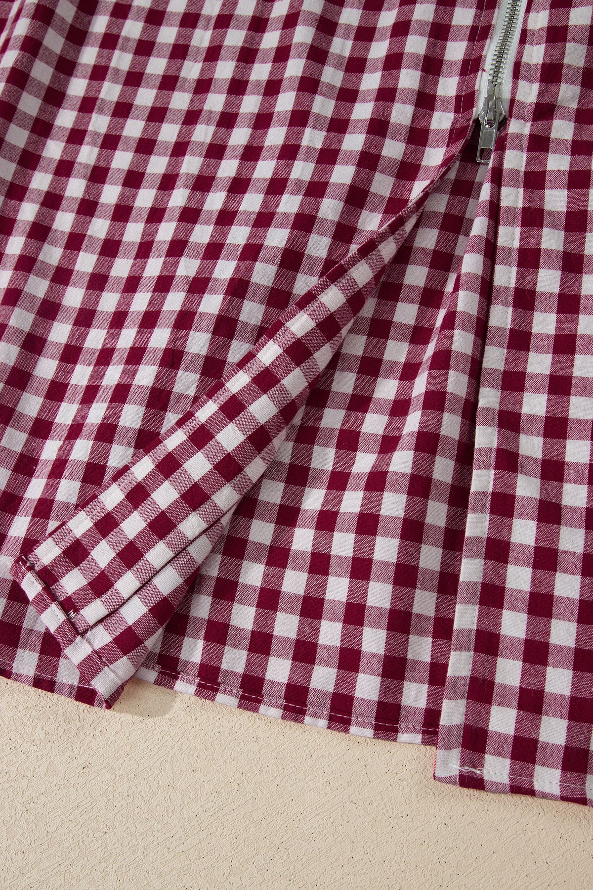 Deep Red Gingham Dress