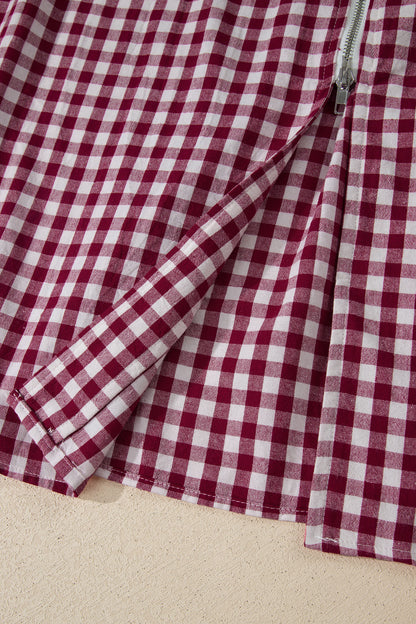 Deep Red Gingham Dress