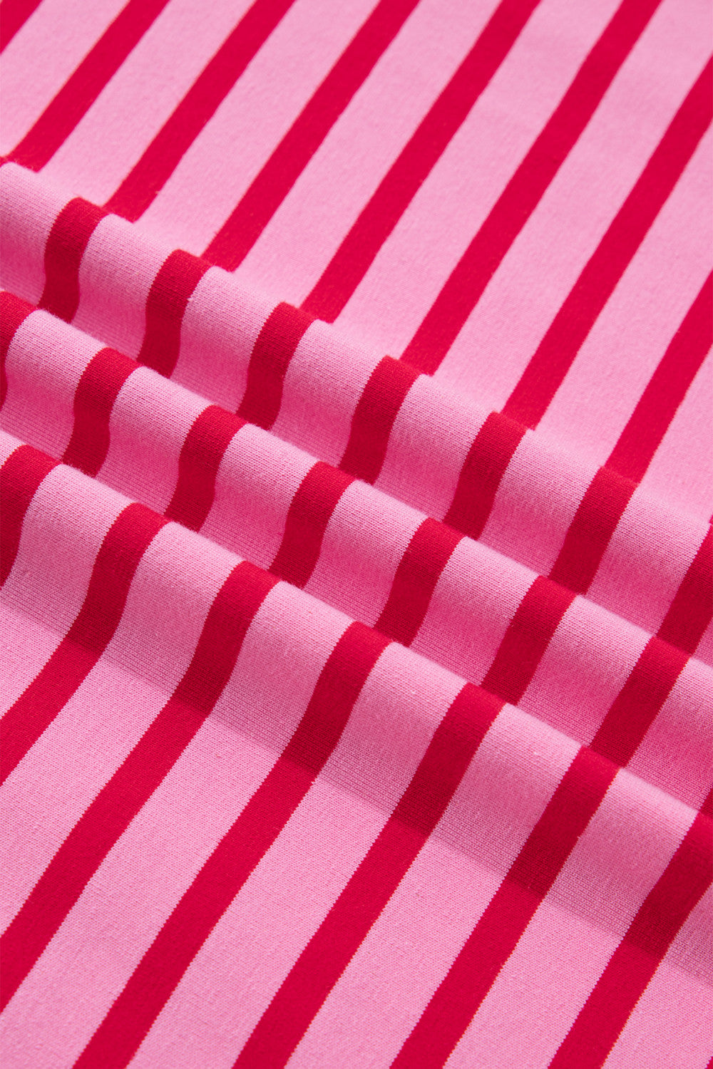 Pink Striped Scallop Trim Tee