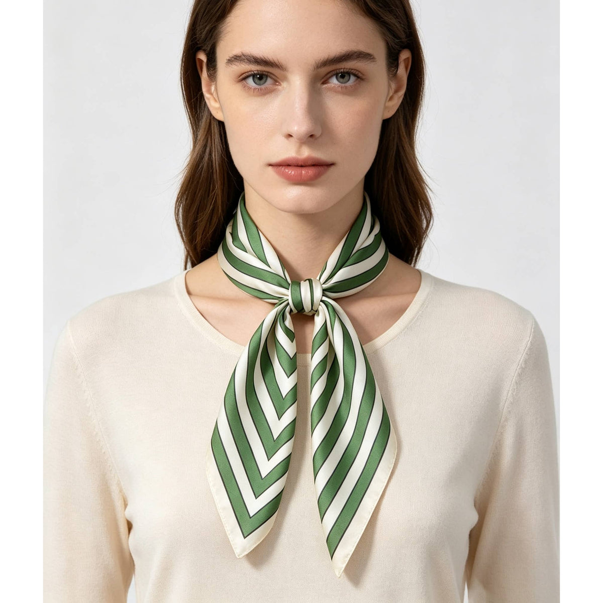 Stripe Silky Scarf