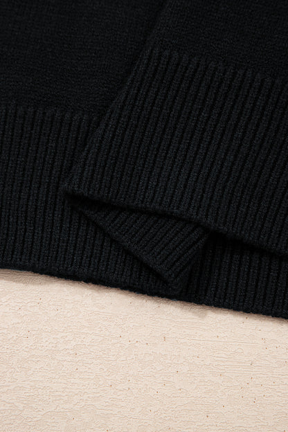 Black & Denim Collar Sweater Vest