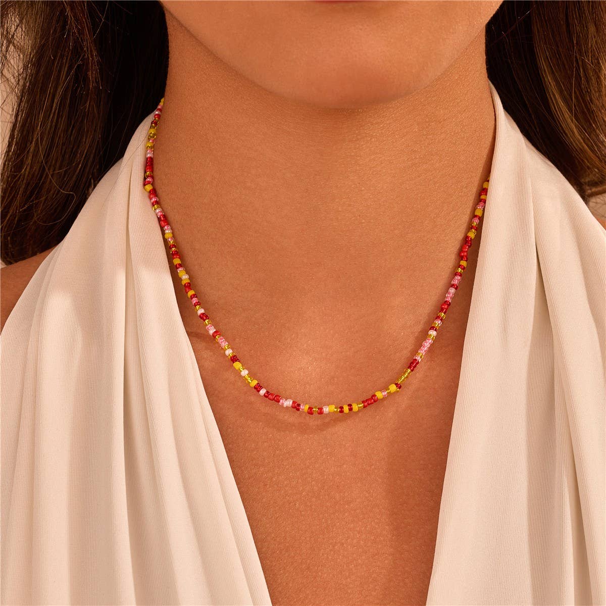 BEADED NECKLACE | Red