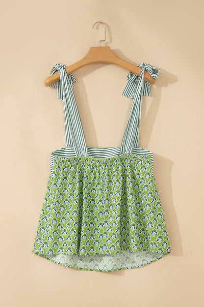 Green Botanical Babydoll Tank