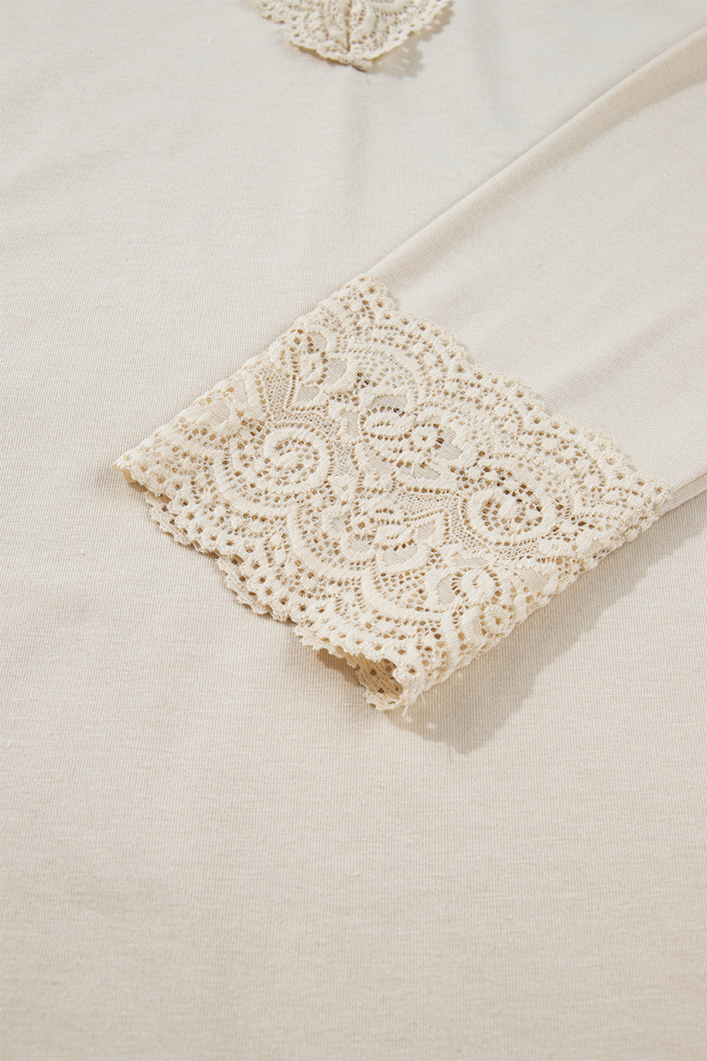 Apricot Lace Trim Top