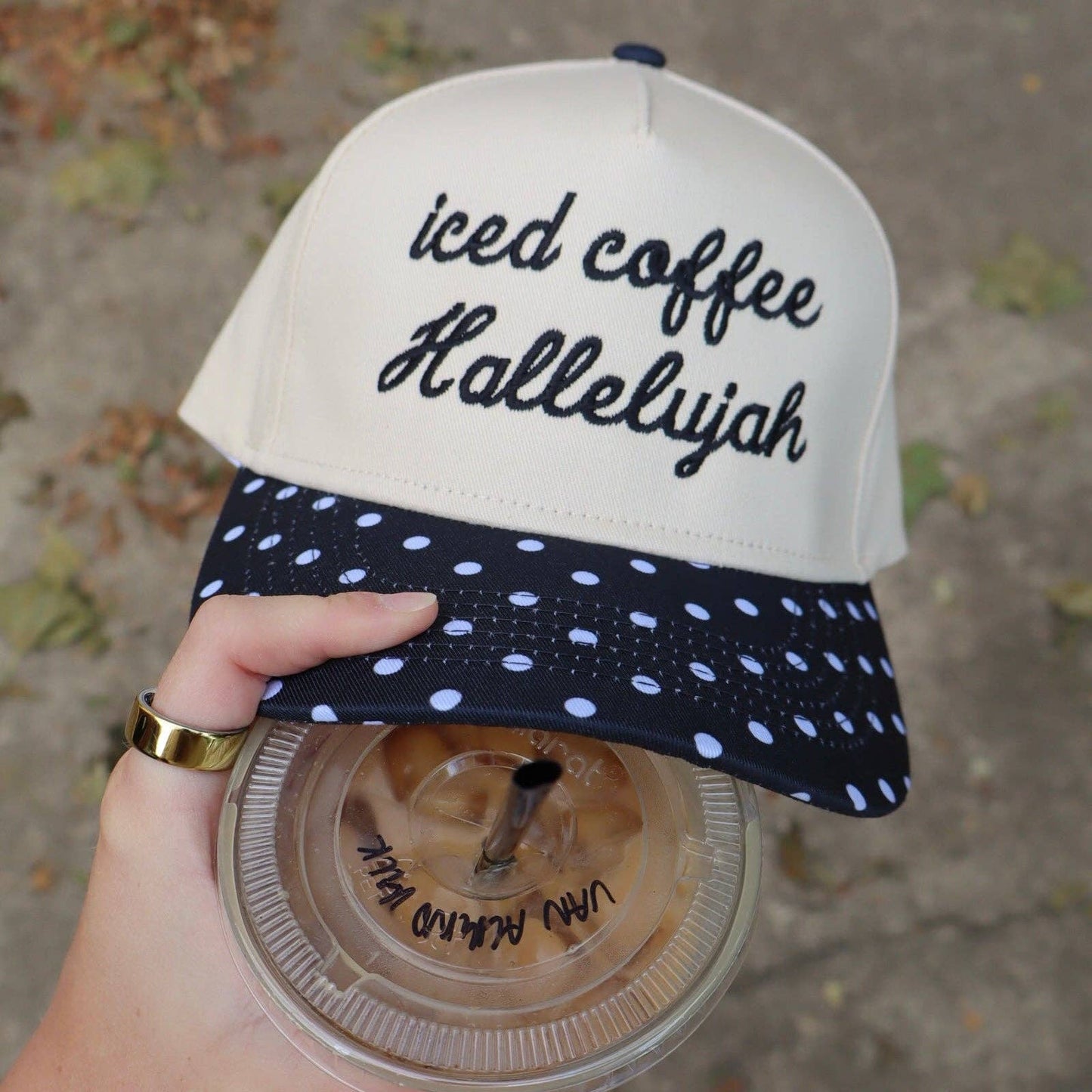 Iced Coffee Embroidered Trucker Hat: