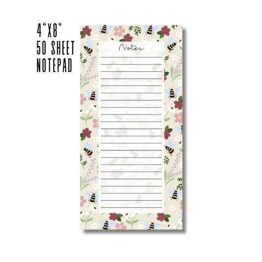 Bee Garden Notepad | 4x8" 50 sheets