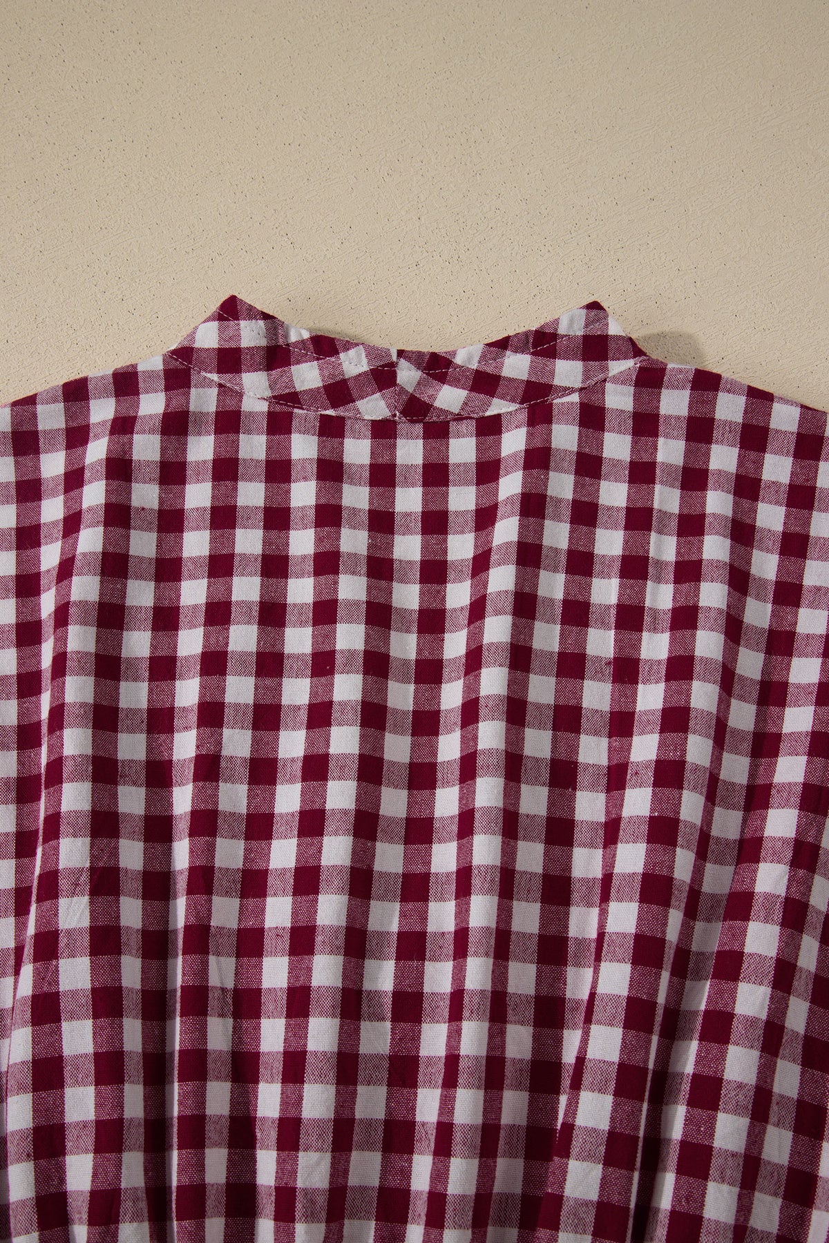 Deep Red Gingham Dress