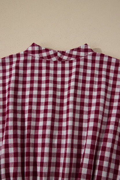 Deep Red Gingham Dress