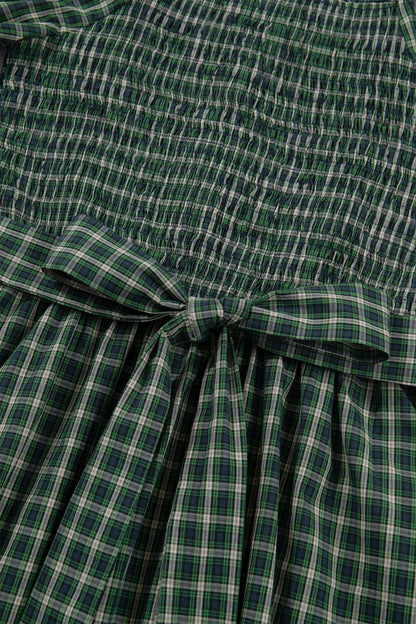Green Plaid Maxi Dress