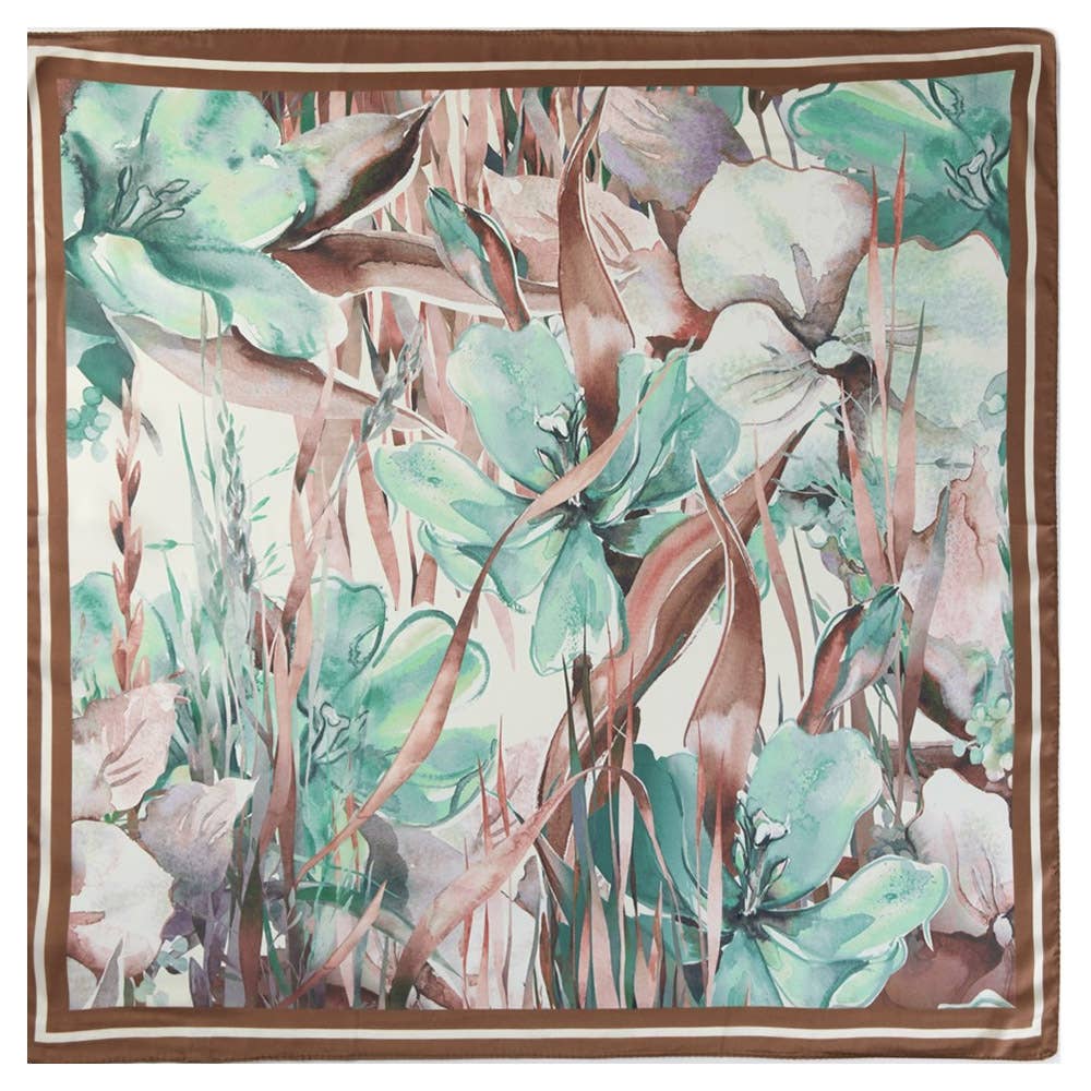 Watercolor Tulip Meadow Print Scarf