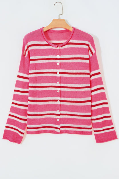 Pink Stripe Cardigan