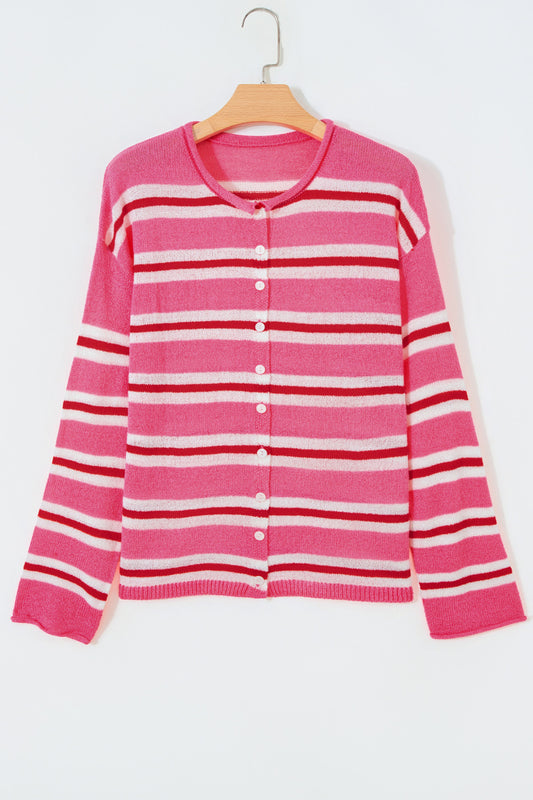 Pink Stripe Cardigan