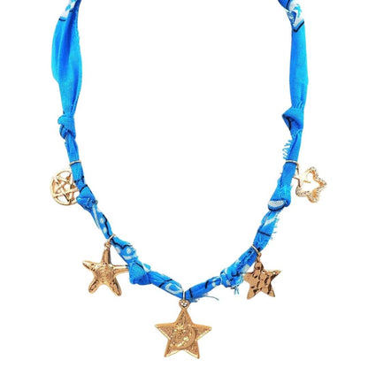 Bandana Star Multi Charm Necklace