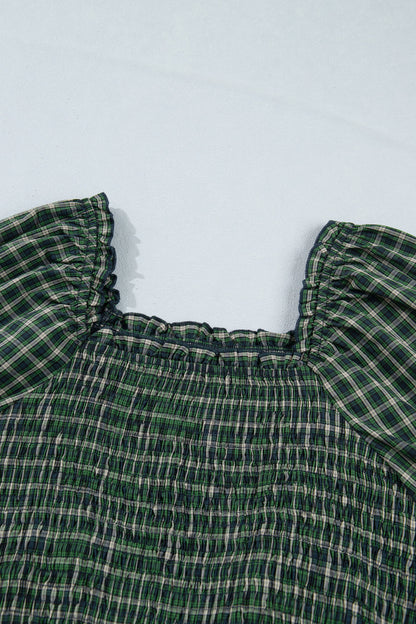 Green Plaid Maxi Dress