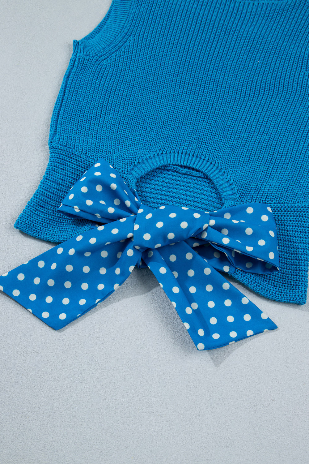 Polka Dot Knot Back Sweater Tank