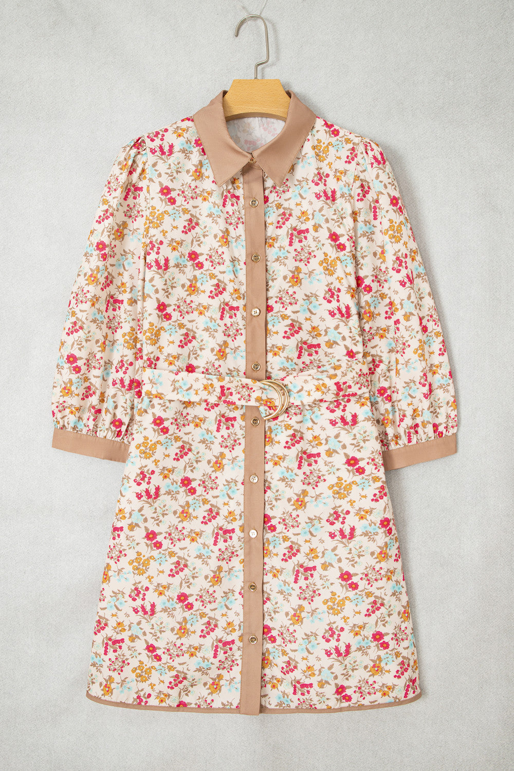 Floral Button Down & Belted Dress