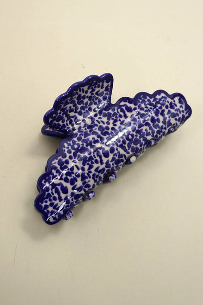 Vintage Porcelain Style Half Moon Claw Clips