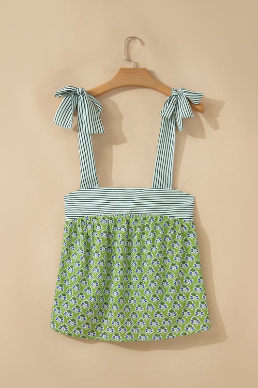 Green Botanical Babydoll Tank