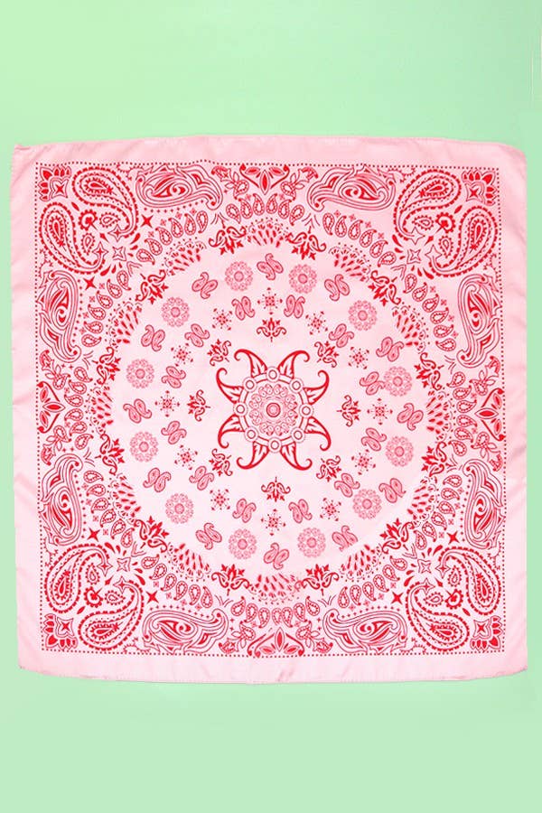 Paisley Pink Bandana Scarf