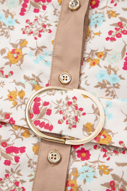 Floral Button Down & Belted Dress