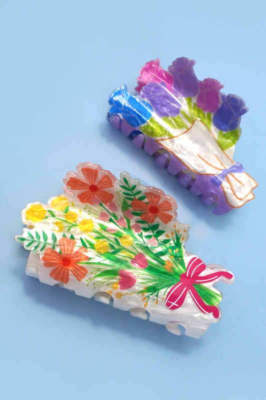 Flower Bouquet Hair Claw Clips