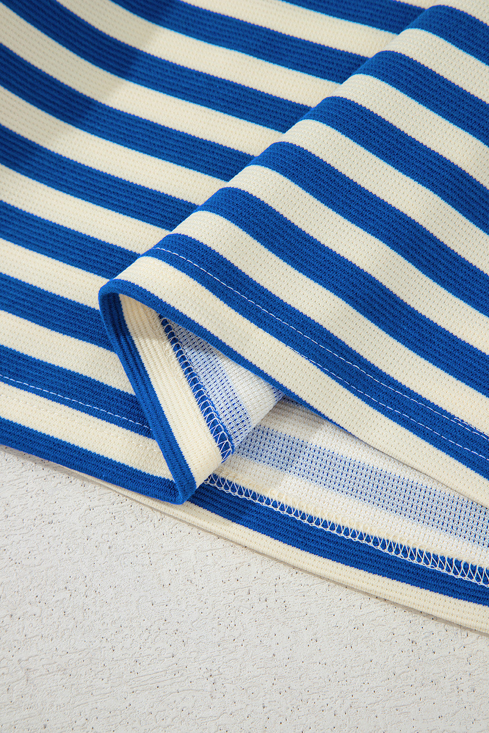 Blue Striped Puff Sleeve Dress