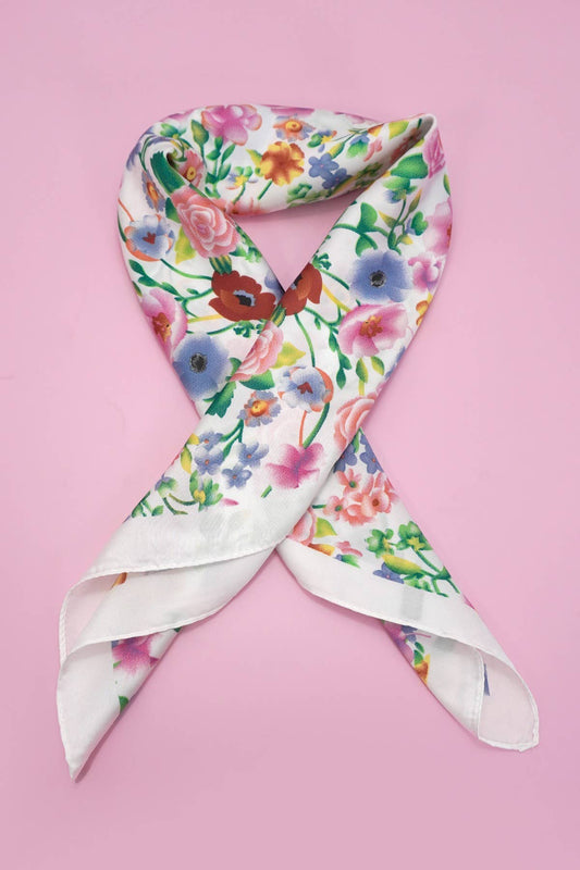 Large Floral Print Scarf