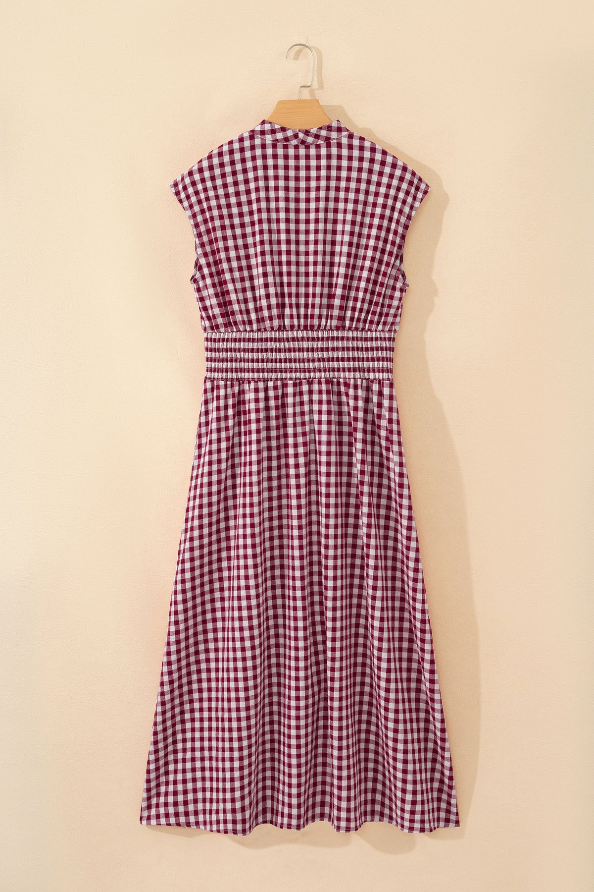 Deep Red Gingham Dress