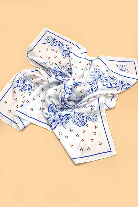 paisley & cherry silky feel scarf